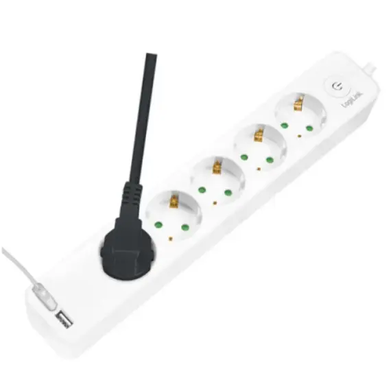 დენის დამაგრძელებელი Logilink LPS249U Socket Outlet 5-Way + Switch + 2xUSB-A 1.5m White , 2 image - Primestore.ge