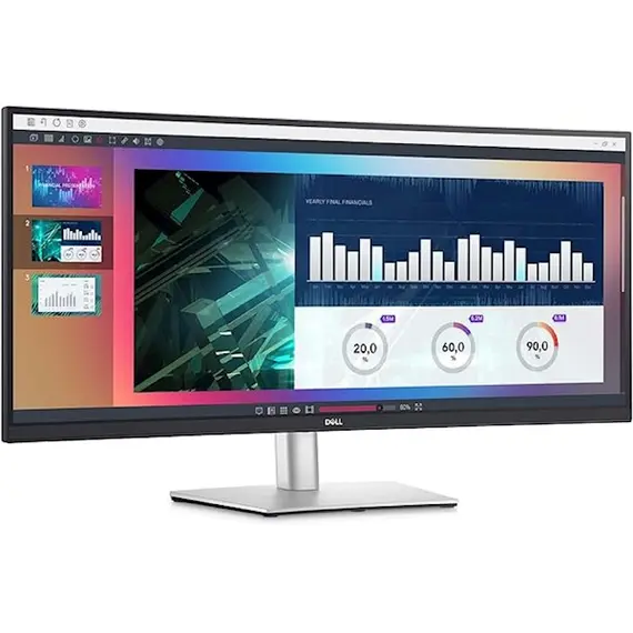 მონიტორი Dell 210-BFOB P3424WEB 34, 34", Curved Monitor, WQHD, IPS, HDMI, USB, USB-C, DP, Silver , 3 image - Primestore.ge