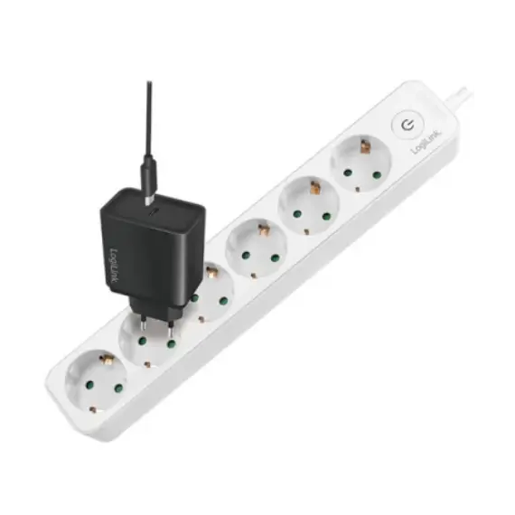 დენის დამაგრძელებელი Logilink LPS247 Socket Outlet 6-Way + Switch 1.5m White , 2 image - Primestore.ge