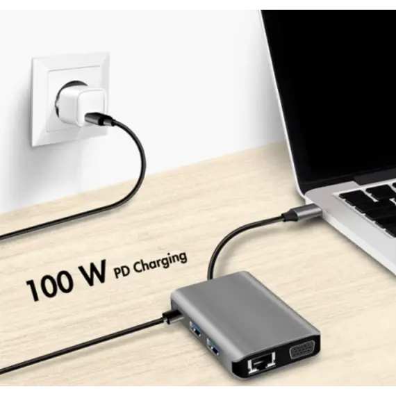 დოქ სადგური Logilink UA0410 USB 3.2 Gen 1 docking station USB-C 7 ports PD anthracite , 4 image - Primestore.ge