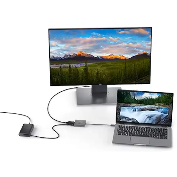 USB adapter Dell 470-AEGY, USB-C Male to HDMI/DP, Adapter, Grey, 3 image