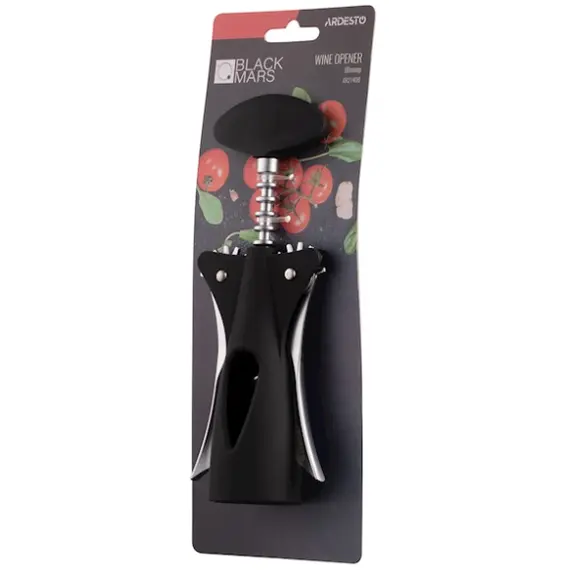 ღვინის სახსნელი Ardesto Wine opener Black Mars, black, zinc alloy, plastic , 4 image - Primestore.ge