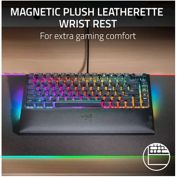 კლავიატურა Razer Keyboard BlackWidow V4 75% RGB 83key Mechanical Tactile Switch GEN-3 USB EN, black , 4 image - Primestore.ge