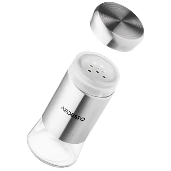 სამარილე და საპილპილე Ardesto Spices Shakers Set Gemini, 2 pcs, stainless steel, glass , 4 image - Primestore.ge