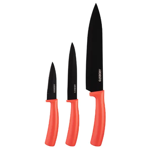 დანების ნაკრები Ardesto Black Mars Knives Set 3 pcs, red, stainless steel, plastic  - Primestore.ge