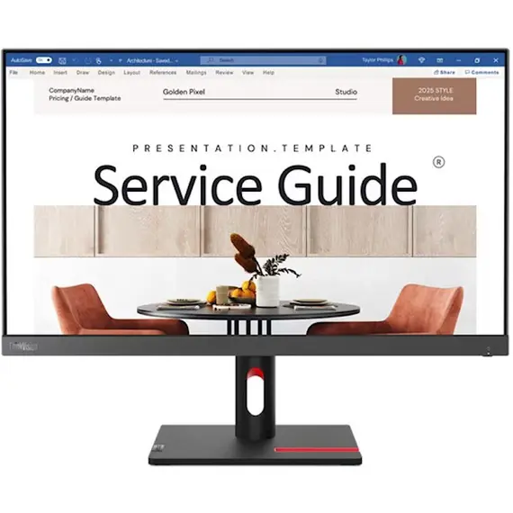 მონიტორი Lenovo 63DEKAT3EU ThinkVision S24i-30, 23.8", Monitor, FHD, IPS, HDMI, VGA, Black  - Primestore.ge