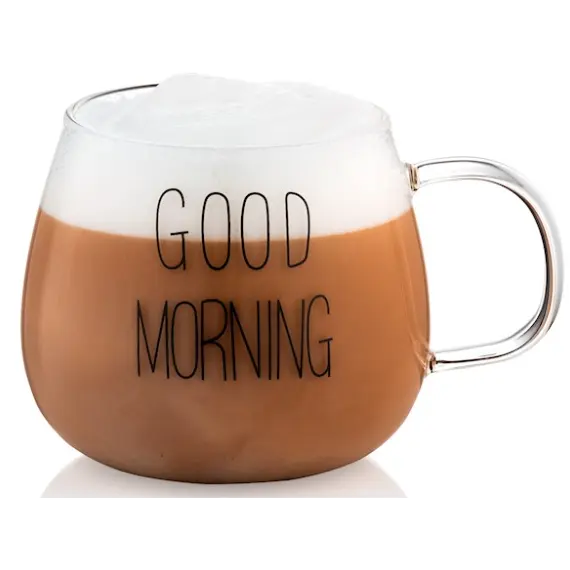 Mug set Ardesto Borosilicate glass mug set Good Morning, 350 ml, 2 pcs, with handles, 3 image