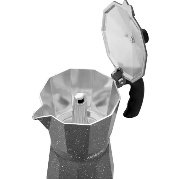 ყავის მადუღარა Ardesto Coffee Maker Gemini Molise, 3 cups, grey, aluminum , 3 image - Primestore.ge