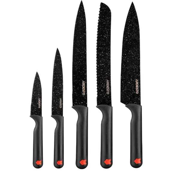 დანების ნაკრები Ardesto Black Mars Knives Set 5 pcs, black, stainless steel, plastic  - Primestore.ge