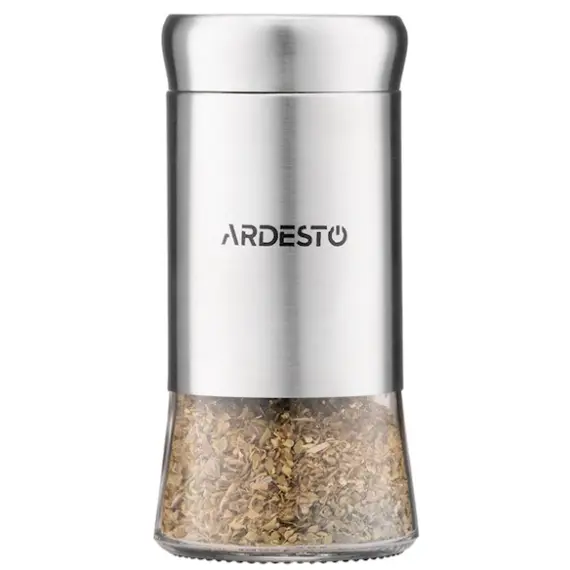 სამარილე და საპილპილე Ardesto Spices Shakers Set Gemini, 2 pcs, stainless steel, glass , 3 image - Primestore.ge