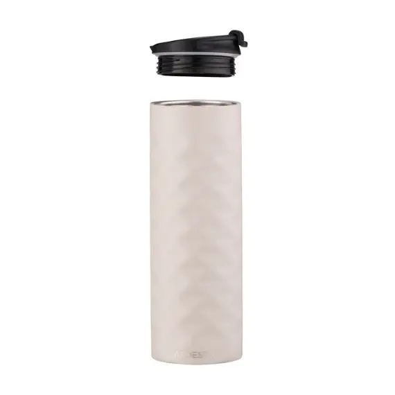 თერმოსი Ardesto Travel mug Bright City 400 ml, stainless steel, beige , 2 image - Primestore.ge
