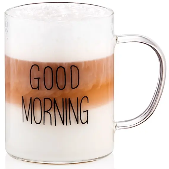 ჭიქების ნაკრები Ardesto Borosilicate glass mug set Good Morning, 420 ml, 2 pcs, with handles , 3 image - Primestore.ge