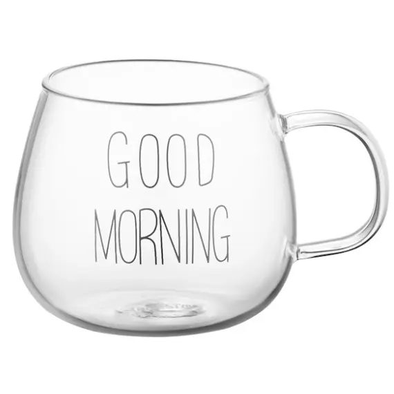 Mug set Ardesto Borosilicate glass mug set Good Morning, 350 ml, 2 pcs, with handles, 2 image