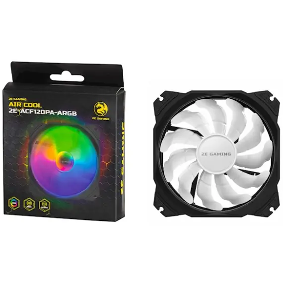 ქულერი 2E Gaming Case fan 2E Gaming Air Cool ACF120PA-ARGB, 120mm, 800-1700rpm, 4pin PWM, + 5V 3pin RGB, 19.4-33.8dBa , 5 image - Primestore.ge