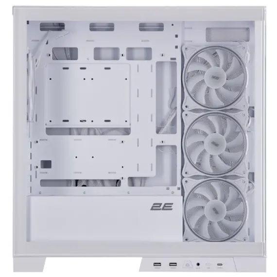 Case 2E Gaming Computer case Fantom GK701W, without PSU, 2xUSB 3.0, 1xUSB Type-C, 4x120mm ARGB, controller with remote, TG Side/Front Panel, mATX, White, 7 image