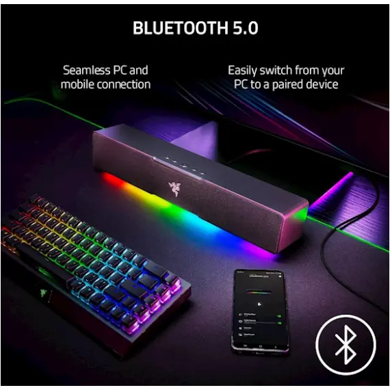 დინამიკი Razer Leviathan V2 X 7.1 USB-C/BT RGB, Black - Primestore.ge