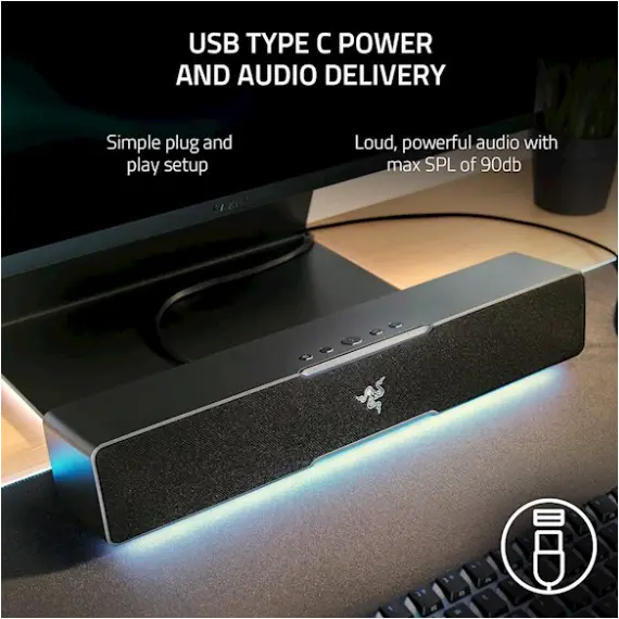 დინამიკი Razer Leviathan V2 X 7.1 USB-C/BT RGB, Black - Primestore.ge