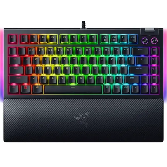 კლავიატურა Razer Keyboard BlackWidow V4 75% RGB 83key Mechanical Tactile Switch GEN-3 USB EN, black  - Primestore.ge