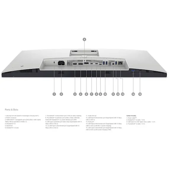 Monitor Dell 210-BKTV UltraSharp U2724DE, 27", Monitor, WQHD, IPS, HDMI, USB, USB-C, DP, Silver, 5 image