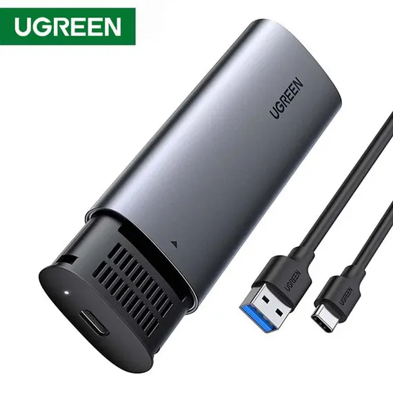 გარე მყარე დისკის ჩასადები UGREEN 10903 USB-C to M.2 NGFF 5G Enclosure A TO C Cable 50cm - Primestore.ge
