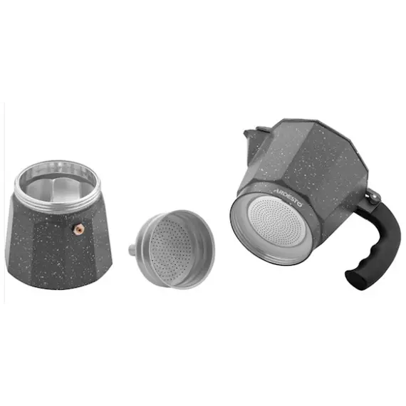 ყავის მადუღარა Ardesto Coffee Maker Gemini Molise, 9 cups, grey, aluminum , 4 image - Primestore.ge