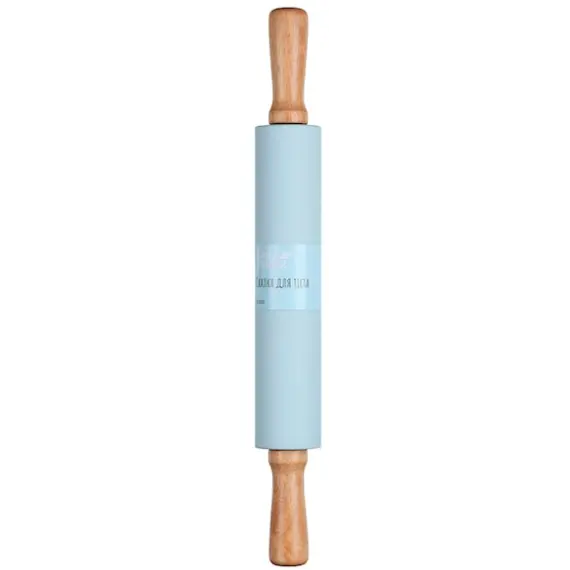 ცომის გასაბრტყელებელი Ardesto Rolling Pin Tasty baking , blue, 43,5 cm, silicone, wood. - Primestore.ge