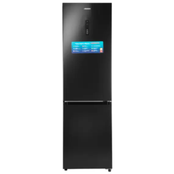 მაცივარი Ref ARDESTO with bottom freezer, 201.8x59.5x66, ref-256L, freez.-122L, 2doors, A+, NF, display ext, fresh zone, black  - Primestore.ge