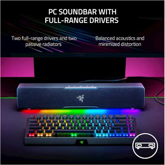 დინამიკი Razer Leviathan V2 X 7.1 USB-C/BT RGB, Black - Primestore.ge