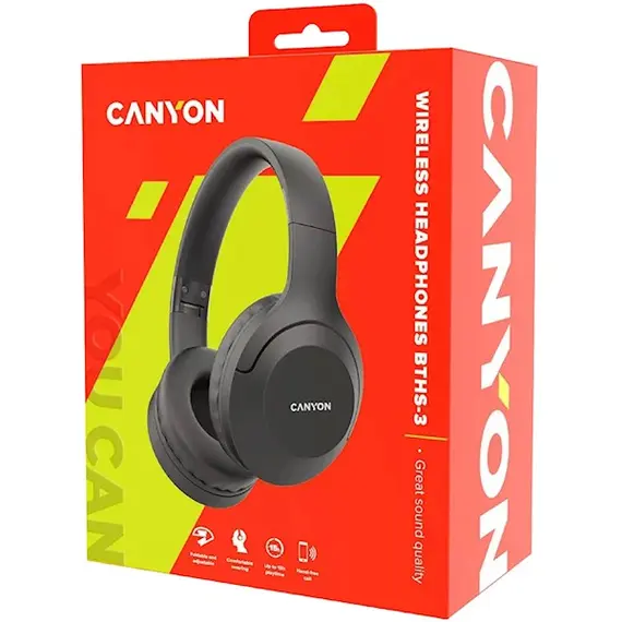 ყურსასმენი Canyon BTHS-3 Bluetooth headset with microphone Dark grey , 5 image - Primestore.ge