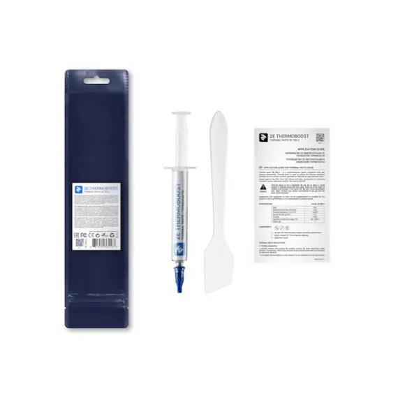 თერმო პასტა 2E Thermal Paste 2Е THERMOBOOST TB5-2, (4.63 W/m-K), 2 g, grey , 3 image - Primestore.ge