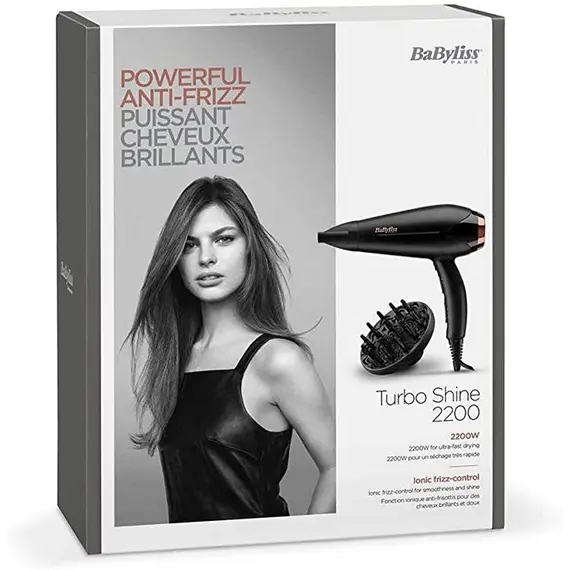 Hair dryer Babyliss D570DE Turbo Shine 2200 Hair Dryer Black/Bronze, 2 image