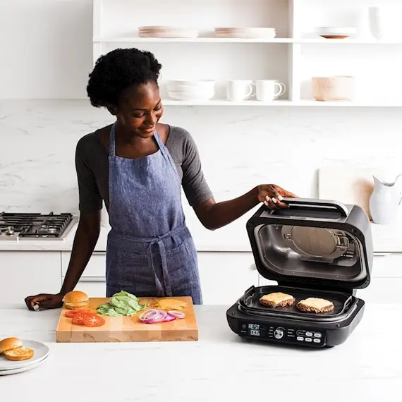 გრილი Ninja AG651EU, 2460W, 3.8L, Grill And Air Fryer, Black/Silver , 6 image - Primestore.ge