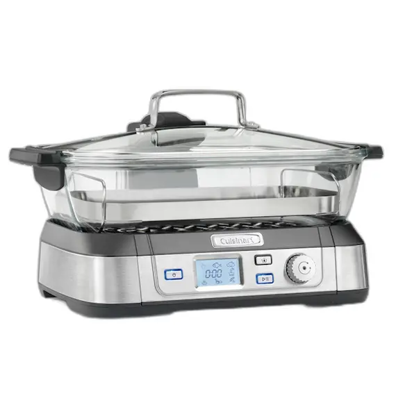 ორთქლსახარში Cuisinart STM1000E, 1800W, 5L, Electric Glass Steamer, Black/Silver  - Primestore.ge