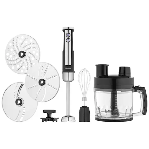 ბლენდერი Ardesto blender submersible, 1000W, 7in1, bowl-2000ml, black-silver  - Primestore.ge