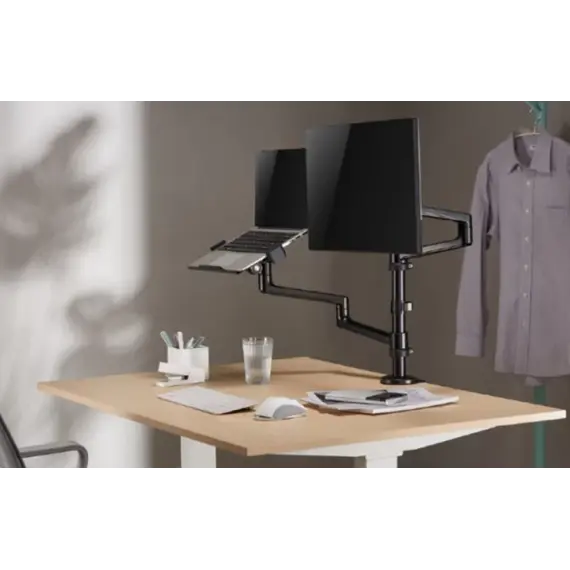 მონიტორის საკიდი Gembird MA-DA-04 Desk mounted adjustable monitor arm with notebook tray 17"-32" , 4 image - Primestore.ge
