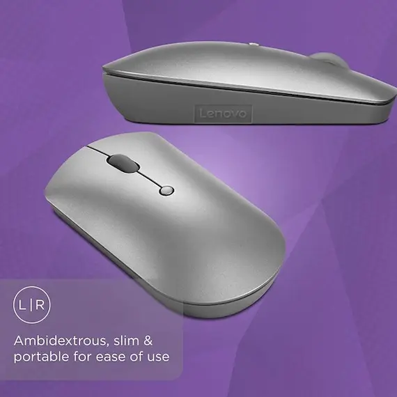 მაუსი Lenovo 600 Bluetooth Silent Mouse, Blue Optical Sensor, Adjustable DPI, 4 Button, Microsoft Swift Pair, Windows, Chrome, GY50X88832, Gray , 5 image - Primestore.ge