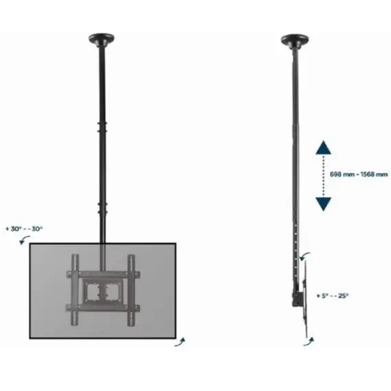 ტელევიზორის საკიდი Gembird CM-70ST-01 Full Motion TV Ceiling Mount 32"-70" , 2 image - Primestore.ge