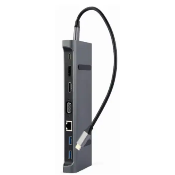 ადაპტერი Gembird A-CM-COMBO9-02 USB Type-C 9-in-1 multi-port adapter  - Primestore.ge