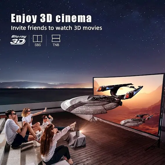 პროექტორი Byintek P70, DLP Projector, WVGA 960x540, 380lm, Black , 7 image - Primestore.ge