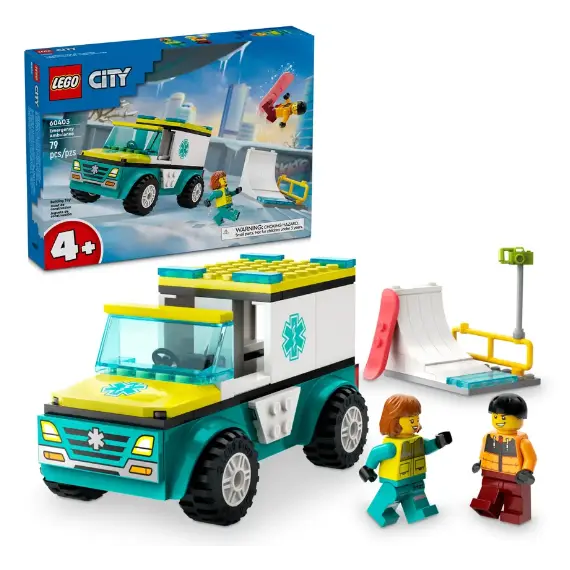 ლეგო LEGO Constructor CITY EMERGENCY AMBULANCE AND SNOWBOARDER  - Primestore.ge