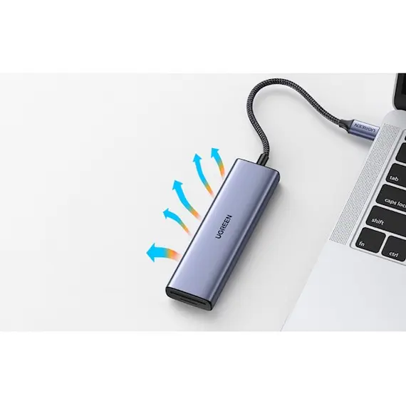 USB-C ჰაბი UGREEN CM511 (20956A), Type-C, USB, HDMI, TF/SD, Hub, Grey , 4 image - Primestore.ge