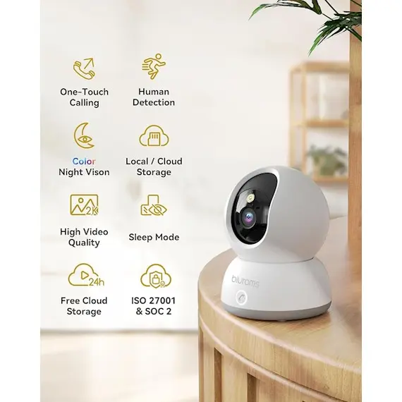 ვიდეო სათვალთვალო კამერა Blurams A31C Lumi, Indoor Security Camera, White , 4 image - Primestore.ge