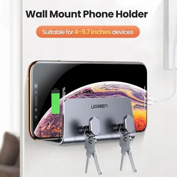 მობილურის დამჭერი UGREEN LP193 (70584), Wall Mount, Phone Holder, Grey , 6 image - Primestore.ge