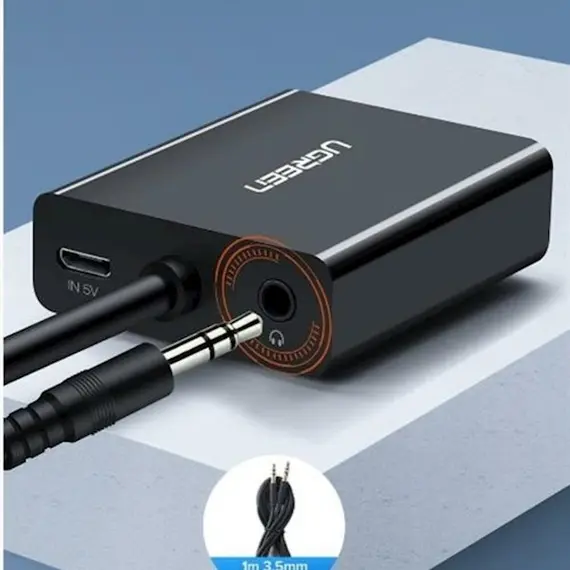 ადაპტერი UGREEN CM513 (50945), VGA To HDMI Adapter With 3.5mm And USB-C, 0.15cm, Black , 3 image - Primestore.ge