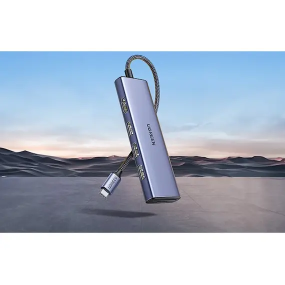USB-C ჰაბი UGREEN CM511 (20956A), Type-C, USB, HDMI, TF/SD, Hub, Grey , 3 image - Primestore.ge
