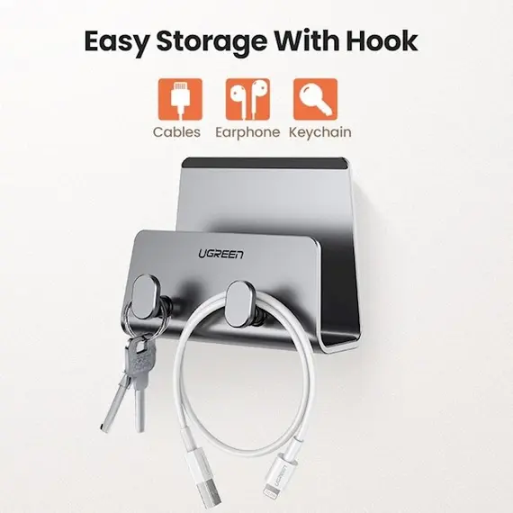მობილურის დამჭერი UGREEN LP193 (70584), Wall Mount, Phone Holder, Grey , 2 image - Primestore.ge