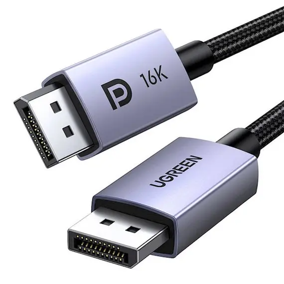 ვიდეო კაბელი UGREEN DP118 (15384), 16K DisplayPort To DisplayPort, 2m, Grey/Black - Primestore.ge