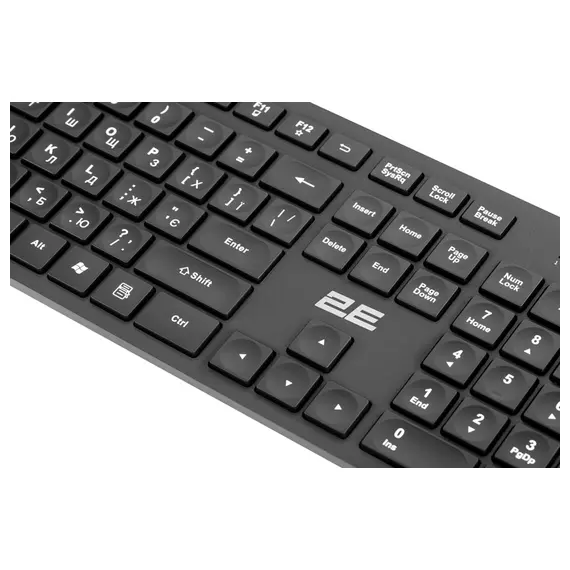 კლავიატურა 2E Keyboard membrane KS260 106key, WL, EN/UK, black , 2 image - Primestore.ge