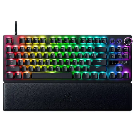 კლავიატურა Razer Keyboard Huntsman V3 Pro TKL RGB 84key Analog Optical Switches USB-A EN, black  - Primestore.ge