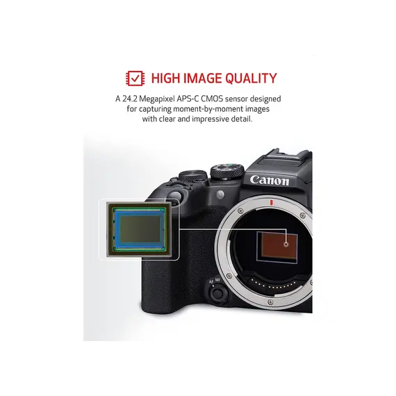 ციფრული ფოტოაპარატი Canon EOS R10 BODY 24.2MP APS-C CMOS Sensor 4K30 Video, 4K60 with Crop; HDR-PQ Multi-Function Shoe, Wi-Fi and Bluetooth - Primestore.ge